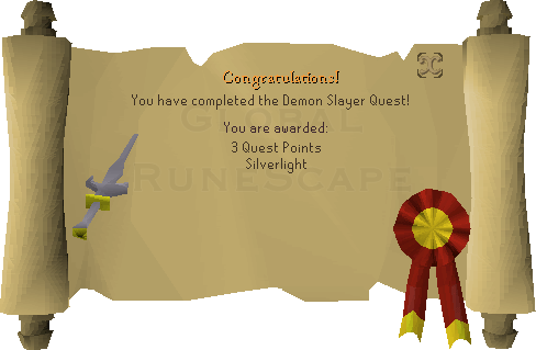 Quest completion scroll of Demon Slayer