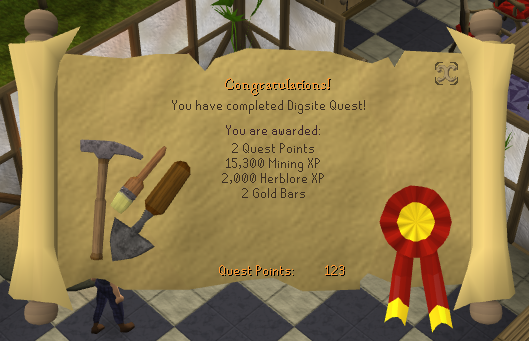 Quest completion scroll of Digsite Quest