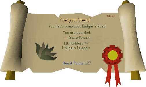 Quest completion scroll of Eadgar's Ruse