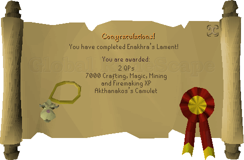 Quest completion scroll of Enakhra's Lament
