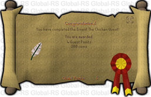 Quest completion scroll of Ernest the Chicken