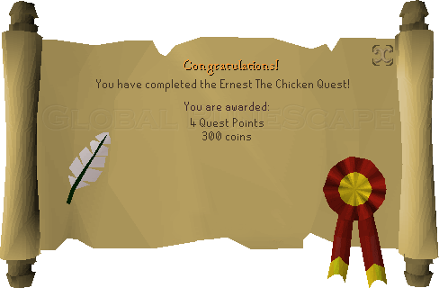 Quest completion scroll of Ernest the Chicken