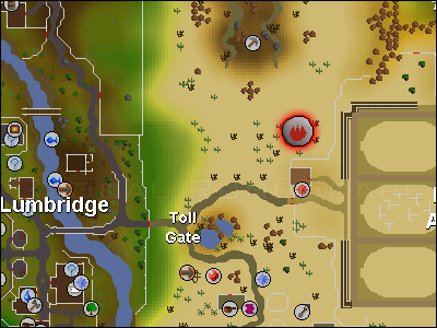 Location map: Mind: Between Goblin Village and Dwarven  A RuneScape help 