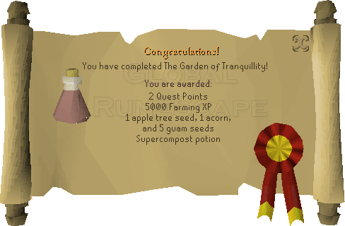 Quest completion scroll of Garden of Tranquillity