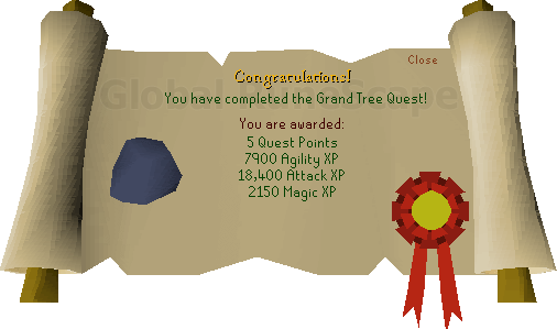 Quest completion scroll of The Grand Tree