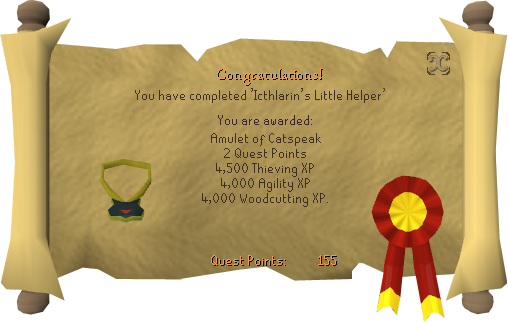 Quest completion scroll of Icthlarin's Little Helper