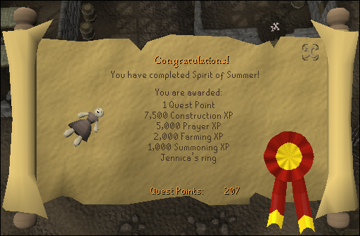 Quest completion scroll of Spirit of Summer