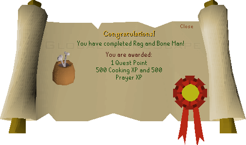 Quest completion scroll of Rag and Bone Man