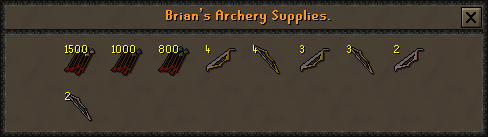 Brian's archery supplies