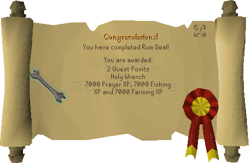 Quest completion scroll of Rum Deal