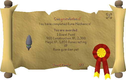 Quest completion scroll of Rune Mechanics