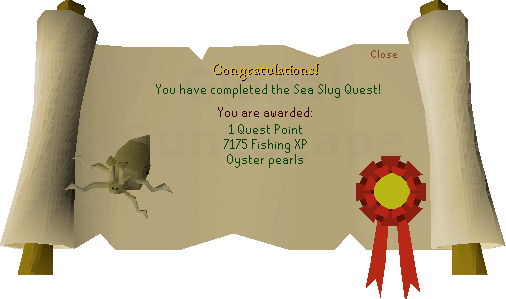 Quest completion scroll of Sea Slug