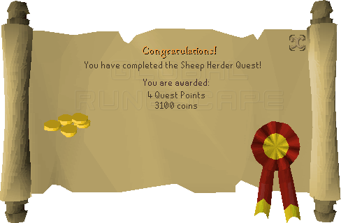 Quest completion scroll of Sheep Herder