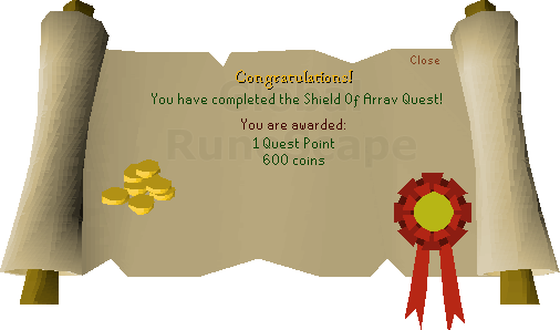 Quest completion scroll of Shield of Arrav