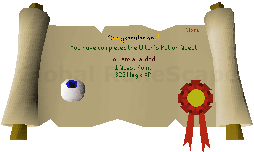 Quest completion scroll of Witch's Potion