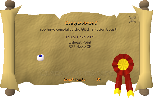 Quest completion scroll of Witch's Potion