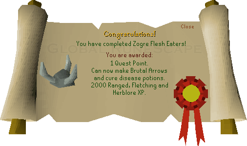 Quest completion scroll of Zogre Flesh Eaters